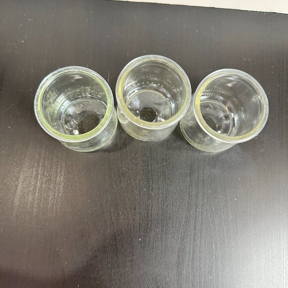 Set of 3 Clear Glass Mini Pots DIY Crafts Planter Repurposed Yogurt Jars - Picture 3 of 7